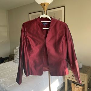 Vintage 90a Ann Taylor Burgundy Silk Jacket (Size 14)